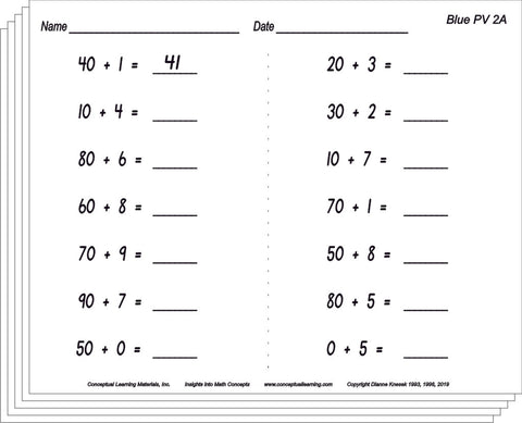 Place Value Blue Blackline Or Pdf – Conceptual Learning Materials
